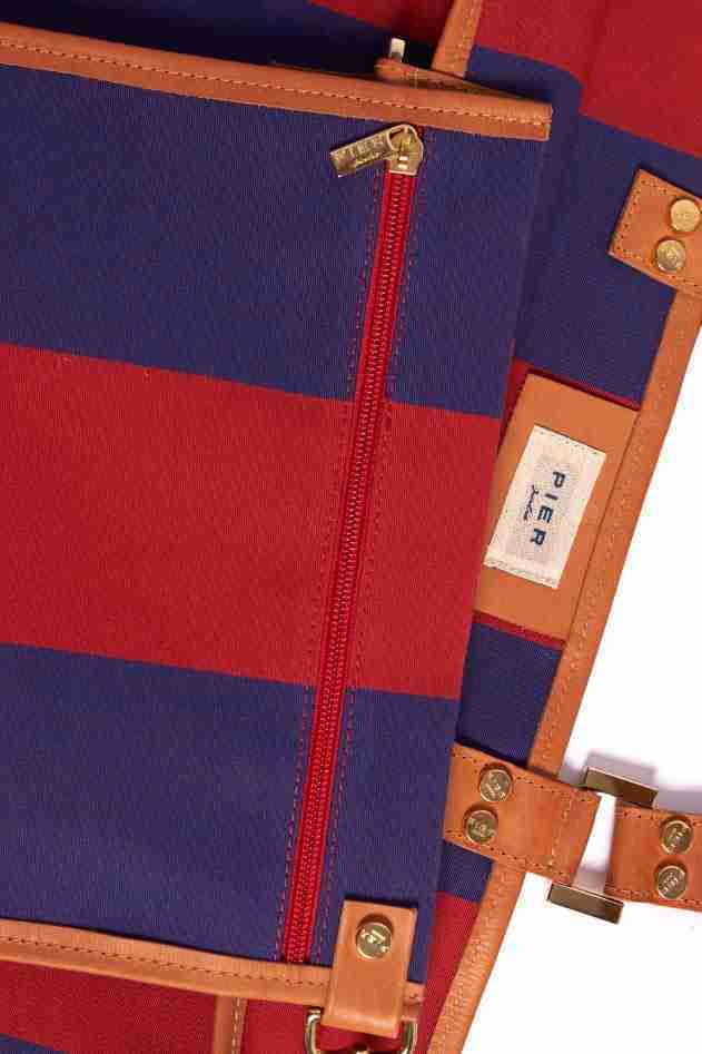 Salina Tote Canvas Stripes Red Blue - Image 5
