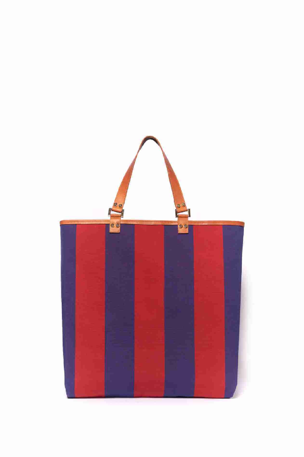 Salina Tote Canvas Stripes Red Blue