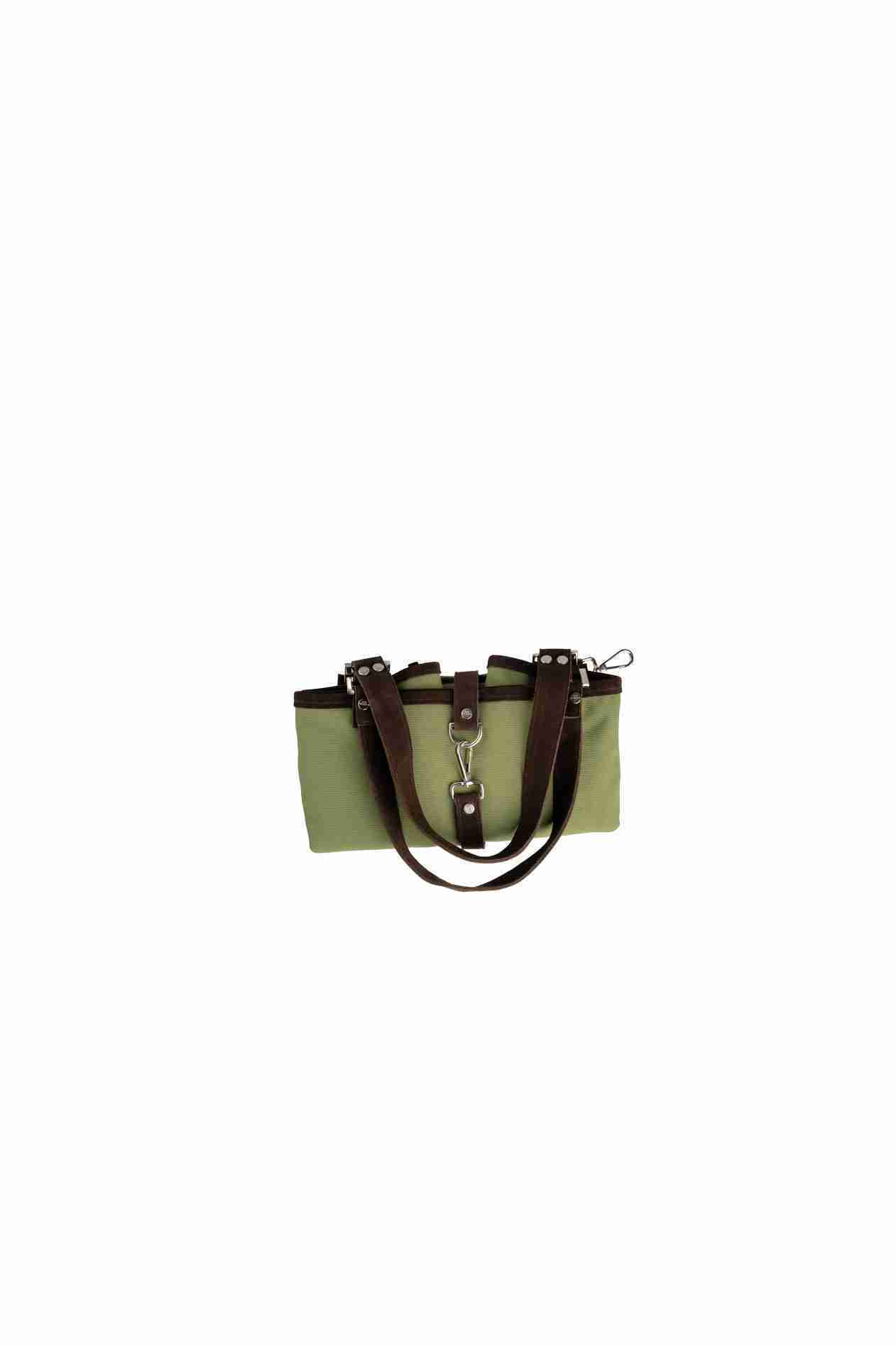 Salina Tote Canvas Military with Seersucker Blue Lining - Reversibile - immagine 2